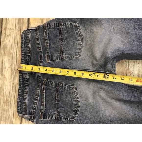 St Johns Bay Womens Jeans Straight Leg Flare Blue 8 Average Stretch Medium Wash - Picture 9 of 11